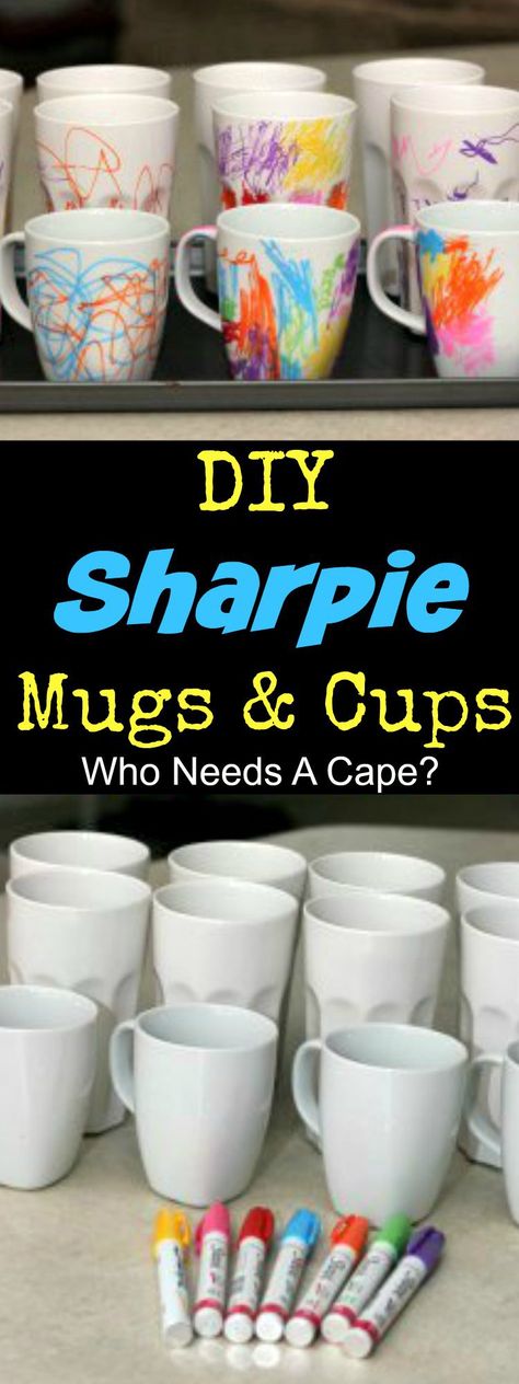 Dry for 24 hrs, put in cold oven, set to 400° for 40 min, let cool with oven. Diy Christmas Mugs, Sharpie Mugs, Diy Sharpie Mug, Presente Diy, Sharpie Crafts, Sharpie Mug, Diy Sharpie, Diy Mugs, Sharpie Art