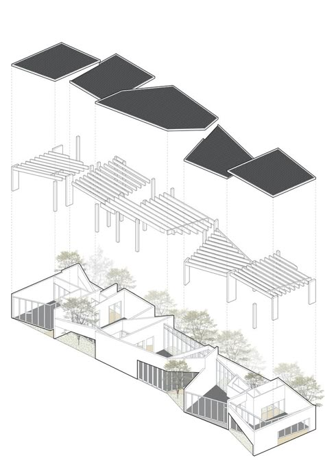 Gallery of Living Art Pavilion / MOZHAO ARCHITECTS - 25 Art Pavilion, Galleries Architecture, Detail Arsitektur, Pavilion Architecture, Architecture Presentation Board, Architecture Concept Diagram, Architecture Board, Architecture Design Drawing, Architecture Collage