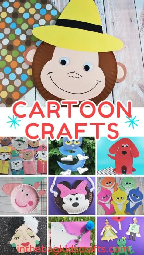 Cartoon Craft Ideas Cartoon Activities For Kids, Paw Patrol Crafts Preschool, Cartoon Crafts For Kids, Curious George Crafts, Kids Crafts Letters, Cartoon Crafts, Nursery Rhymes Preschool Crafts, 2023 Classroom, Disney Crafts For Kids