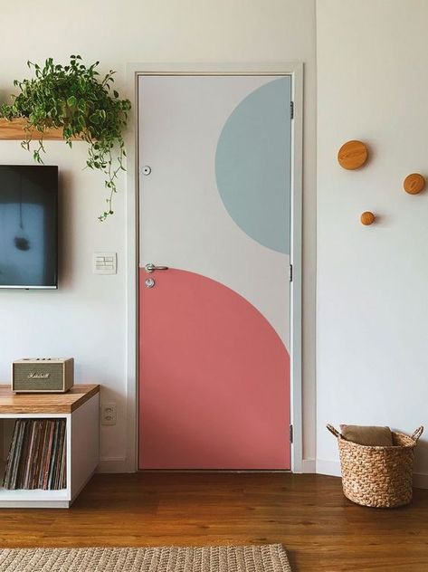 Room door designs sliding wooden doors Door Paintings, Painted Bedroom Doors, Diy Wall Painting, Bedroom Wall Designs, Room Door Design, Door Murals, Bedroom Doors, Room Doors, Cute Room Decor