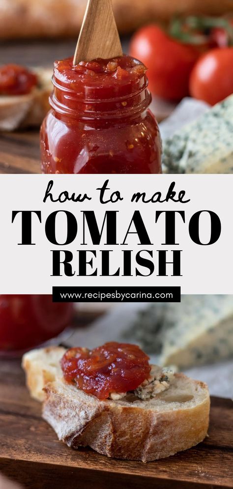 Sweet Tomato Relish Recipe, Mediterranean Grilled Cheese, Tomato Chutney Recipe, Tomato Relish, Tomato Jam, Relish Recipes, Tomato Chutney, Honey Roasted, Ripe Tomatoes