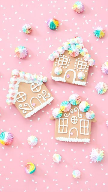 Kara Whitten on Instagram: "Tell me these 🍬FAUX gingerbread house ornaments 🍬aren’t just the cutest ever!!! I used light weight spackle and glitter paint on ornaments from Michaels (you can also do this technique on cinnamon salt dough ornaments). Once the spackle is dry, they are hard to the touch and will last year after year even if they look good enough to eat!" Disco Gingerbread House, Sugar Glue For Gingerbread Houses, Diy Sprinkle Ornaments, Diy Faux Gingerbread Cookies, Glitter Gingerbread Ornament, Salt Dough Ornaments, Pretty Crafts, Glitter Glue, Glitter Paint