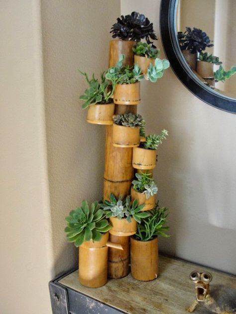 DIY Easy Bamboo Crafts That Change Your Interior & Mood | by Sarah Lavinski | Medium Bamboo Projects, Bamboo Flower, Bamboo Diy, Tanaman Pot, Bamboo Planter, Jardim Diy, Gubahan Bunga, Bamboo Decor, Bamboo Poles