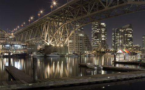 Granville Bridge Chrome Background, Google Backgrounds, Vancouver Hotels, Bridge Wallpaper, Granville Street, Granville Island, Night Pictures, Studio Backdrops, Vancouver British Columbia