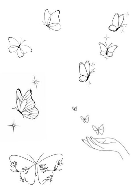 Simple Buterfluffy Tattoo, Flash Tattoo Butterfly, Flash Tattoo Borboleta, Minimal Butterfly Tattoo Design, Side Butterfly Drawing, Basic Butterfly Tattoo, Small Butterfly Outline, Small Butterfly Drawing, Butterfly Flash Tattoo