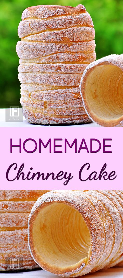 Chimney Cakes Recipe, Hungarian Chimney Cake Recipe, Chimney Cakes Hungarian, Chimney Cones Recipe, Chimney Cake Recipe, Clothespin Cookies, Chimney Cakes, Cake At Home, Chimney Cake