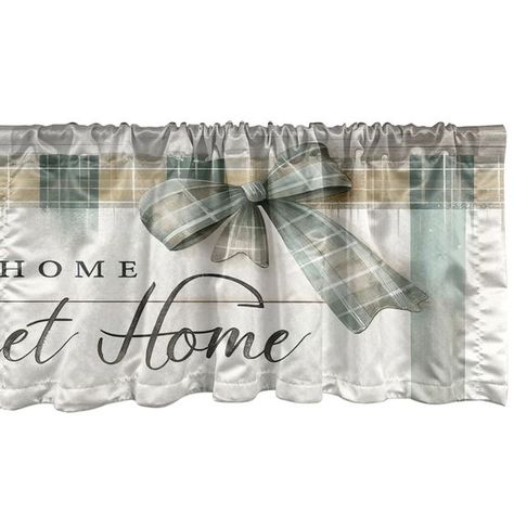 PRICES MAY VARY. 1 PANEL VALANCE - 2 pcs set. 54 inches wide x 12 inches long. Decorative home accent for window. MADE IN TURKEY FEATURES - 2.5-inch rod pocket. Fits any type of rod up to 2.5 inches. Valances are not blackout. MADE FROM - High-quality silky satin polyester. Provides soft touch in kitchen living room bedroom. MACHINE WASHABLE - On cold delicate cycle, tumble dry low, iron on low heat. Unique. Genuine. FUN. ADDS GREAT PERSPECTIVE - Bold graphics printed with state of the art digit Farmhouse Window Valance, Bow Illustration, Curtain Valances, Green Coconut, Farmhouse Window, Pocket Curtains, Farmhouse Windows, Kitchen Valances, Rod Pocket Curtains