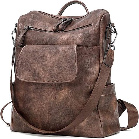 Super niche and aesthetic purse/backpack that's appropriate for any occassion. 41% on amazon for now. Try to get the deal quickly! Aesthetic Purse, Backpack Purses, Leather Travel Backpack, Types Of Purses, Expensive Bag, Vegan Leather Backpack, Leather Backpack Purse, Closure Design, Women Leather Backpack