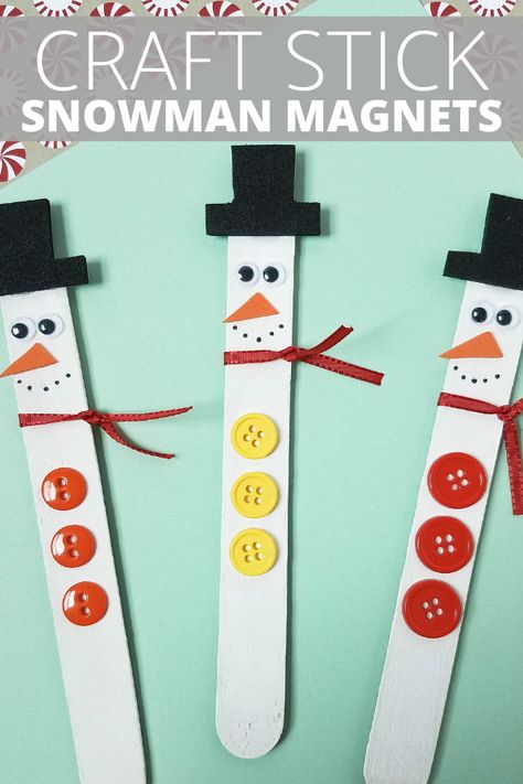 Preschool Construction Paper Crafts, Snowman Magnets, January Crafts For Kids, Construction Paper Crafts For Kids, Holiday Activities For Kids, Make A Snowman, Christmas Magnet, Magnet Crafts, Fun Christmas Crafts