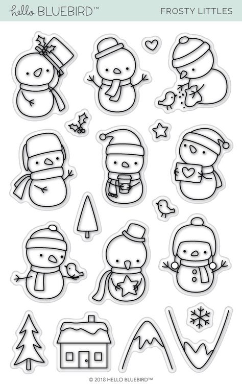 Easy Christmas Drawings, Card Making Kids, Hello Bluebird, Cheap Stamps, Christmas Doodles, Winter Snowman, Fabric Stamping, 20 Off, Scrapbooking Photo