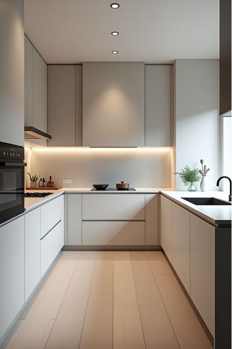 Simple and modern kitchen with minimalist features Minimalistic Kitchen Design, Smart Kitchen Technology, Modern Kitchen Design Trends, Monochromatic Kitchen, Sustainable Kitchen Design, Modern Rustic Kitchen, Dirty Kitchen Design, Minimalistic Kitchen, Rustic Meets Modern