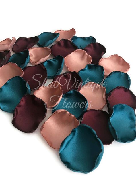 Teal Green And Burgundy Wedding, Burgundy Rose Gold And Teal Wedding, Fall Wedding Teal Burgundy, Teal Mauve Wedding, Dark Teal Red And Wine Wedding Decor, Burgundy Teal And Gold Wedding, Rose Gold Matching Colors, Colors That Compliment Rose Gold, Dark Teal Wedding Flowers