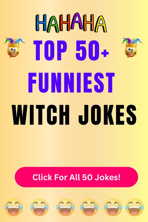 Check Out The Top 50+ Funny Witch Jokes And Puns. Click For All 50+ Hilarious Witch Jokes! Witch Jokes Hilarious, Funny Witch Humor, Halloween Jokes For Adults, Halloween Jokes Hilarious, Witch Puns, Witch Jokes, Funny Halloween Jokes, Jokes And Puns, Famous Detectives