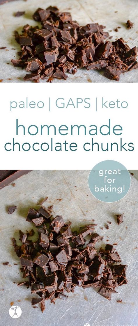 Easy, Homemade Honey-Sweetened Chocolate Chunks - great for baking! Paleo Chips, Recipe Using Honey, Vegetarian Recipes Dessert, Autoimmune Paleo Recipes, Keto Baking, Honey Chocolate, Vegetarian Recipes Lunch, Healthy Chocolate Chip Cookies, Food Keto