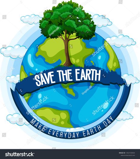 Save the earth poster illustration #Ad , #spon, #earth#Save#illustration#poster Save The Earth Poster, Earth Poster, Save The Earth, Save Earth, Planet Earth, The Earth, Royalty