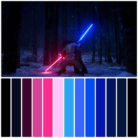 Color Film Collection on Instagram: “Star Wars: The Force Awakens” Lighting Theory, Beat Board, Color In Film, Movie Color Palette, Star Wars Colors, Film Collection, Cinema Colours, Star Wars The Force Awakens, The Force Awakens