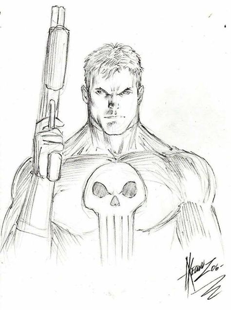 The Punisher by Dale Keown #DaleKeown #Punisher #FrankCastle #Riker'sIslandPrison #USMC #HeroesforHire Punisher Art, Dc Tattoo, Marvel Art Drawings, Comic Art Sketch, Punisher Marvel, Pencil Sketch Images, Marvel Daredevil, The Punisher, Artist Sketches