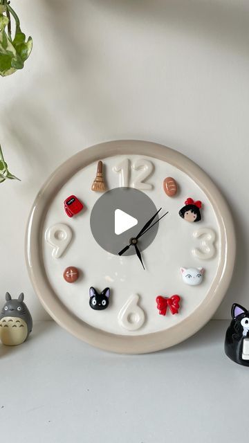 w a l l f l e u r ✿ on Instagram: "So excited to finally share a preview of our dream clock design we’ve been working on. We’ve poured a lot of love and hard work into bringing this design to life, and we can’t wait for you to see it in your space. This will be available for pre-order very soon! Stay tuned for updates—we hope you’ll love it as much as we do! 🕒✨ . . . . . . . . #magneticclock #clock #clayclock #aestheticclock #studiogibhli #kikisdeliveryservice #gibhliart #handmade #claycreations #clayart #claycharms #claymagnets #resin #resinart" Pottery Clocks Handmade, Clay Clock, Ceramic Clock, Clay Magnets, Diy Clock, Clay Charms, Clock Design, Diy Clay, Clay Creations