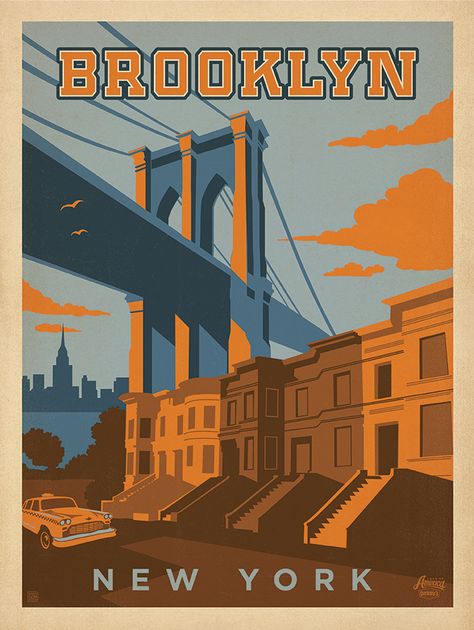 Wall Posters Printables, American Travel Posters, Postal Vintage, New York Poster, Deco Poster, 강아지 그림, Plakat Design, Travel Postcard, Retro Travel Poster