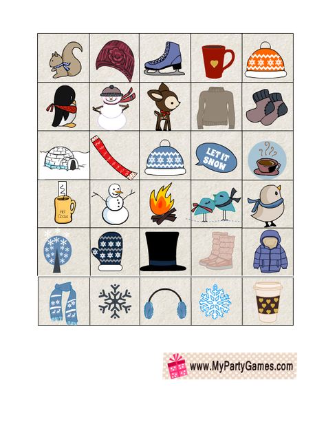 Winter Bingo Printable Free For Kids, Bingo Printable Free, Winter Bingo, Picture Bingo, Bingo Caller, Free Printable Bingo Cards, Printable Bingo Games, Penguin Images, Winter Picture