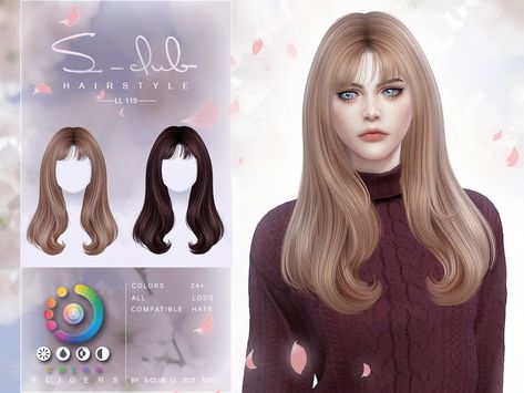 Sims 4 Cc Hair Curtain Bangs, Sims 4 Hair Collection, Sims 4 Cc Hair With Bangs, Sims 4 Cc Bangs, Sims 4 Cc Hair Bangs, Cc Hair The Sims 4, Sims 4 Bangs, The Sims Resource Hair, Sims 4 Curly Hair