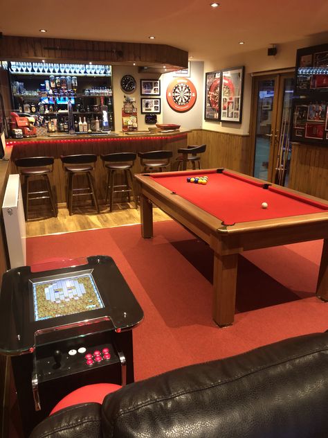 Games Room of the Year 2018 Garden Bar Shed, Home Bar Plans, Garage Game Rooms, Pool Table Room, Bar Shed, Home Bar Rooms, Man Cave Room, Pub Sheds, Game Room Basement