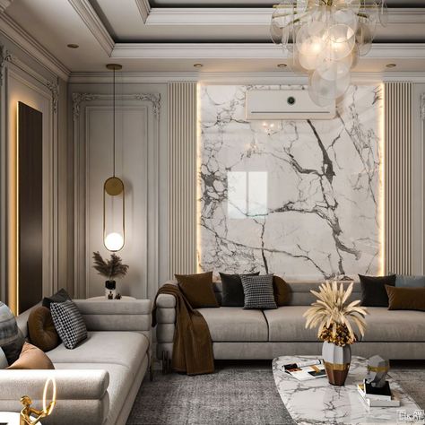 Men Majles Neoclassic style Marble Walls, Drawing Room Design, تصميم داخلي فاخر, Neoclassical Interior, Luxury Living Room Design, Classic Living Room, Classic Interior Design, Room Deco, Living Room Design Decor