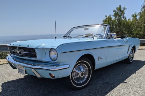 1965 Ford Mustang Convertible (light blue, 200ci I6, 5-speed) 1965 Mustang Convertible, 1965 Ford Mustang Convertible, Mustang Car Aesthetic, Ford Mustang 1967, Blue Mustang, 65 Mustang, Mustang Car, Vintage Mustang, 1965 Ford Mustang