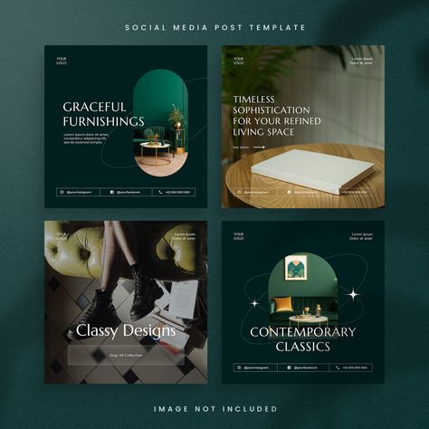 Elegant Instagram Post, Furniture Instagram Post, Presentation Furniture Design, Beauty Branding Design, Elegant Instagram, Inmobiliaria Ideas, Interior Design Instagram, Event Poster Template, Instagram Feed Layout