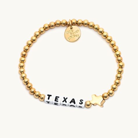 LWP "Texas- Destinations" Beaded Bracelet! Hand-crafted using acrylic beads, gold-plated brass hardware, elastic stretch! Little Words Project Bracelets, Little Words Project, Texas Destinations, Instagram Review, Trending Bracelets, Free People Accessories, Yee Haw, To Be Kind, Gold Plated Bracelets