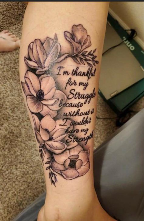 Religous Sleeve Tattoos For Women, Strength Tattoos For Women Shoulder, Scripture Tattoo Ideas For Women, She Overcame Everything Tattoo, Ladies Calf Tattoo Ideas, Tattoo Ideas Female Survivor, Cross Thigh Tattoos For Women, Sleeve Tattoos For Women Meaningful, Creative Tattoos Meaningful