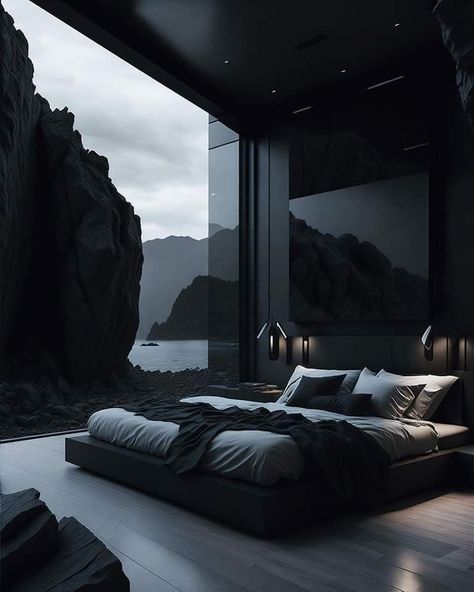 Simple Bed Designs, Eksterior Modern, Dark Bedroom, تصميم للمنزل العصري, Bed Design Modern, Appartement Design, Black Bedroom, Inspire Me Home Decor, Design Room