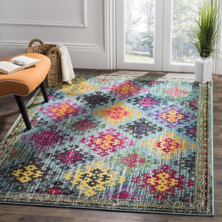 Safavieh Monaco Sally Geometric Area Rug or Runner, Multicolor Eclectic Area Rug, Synthetic Rugs, Yellow Area Rugs, Bohemian Area Rugs, Classic Rugs, Geometric Area Rug, Pink Rug, Modern Area Rugs, Indoor Area Rugs