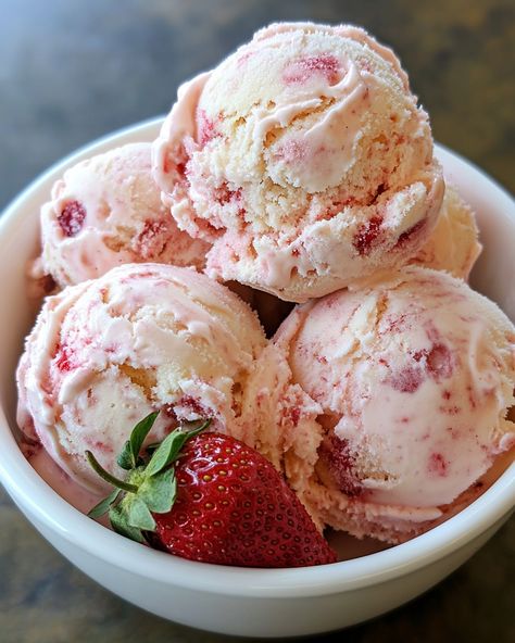 "You won’t believe how delicious this Strawberry Shortcake Ice Cream is! It’s a summer treat that brings all the sweet memories back.   Ingredients:  - Fresh strawberries - Cream - Vanilla extract  For the full recipe and instructions, Link in first comment [👇] [👇]  This ice cream has the perfect creamy texture, and it’s bursting with strawberry flavor. Your family will be asking for seconds, thirds, and more! 😋  #StrawberryShortcake #IceCreamLovers #SummerTreats #Yum #DessertDelight" Strawberry Cheesecake Ice Cream Recipe, Strawberry Shortcake Ice Cream Cake, Strawberry Shortcake Cheesecake, Strawberry Cheesecake Ice Cream, Strawberry Shortcake Ice Cream, Old Fashioned Ice Cream, Cheesecake Ice Cream, Yummy Ice Cream, Strawberry Flavor