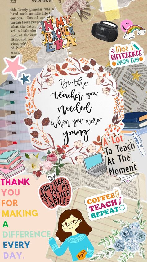 #teachers #teachersday #collagewallpaper #school #teachercore Future Teacher Wallpaper, Aesthetic Female Wallpaper, Teacher Aesthetic Female, Female Wallpaper, Teacher Wallpaper, Aesthetic Female, Teacher Aesthetic, Motivational Stickers, Future Teacher