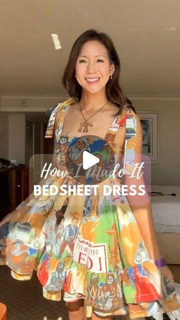 Sheet To Dress Diy, Diy Dress From Bed Sheet, Bedsheet Sewing Projects, Sheet Dress Diy, Bedsheet Dress, Cute Bed Sheets, Once Upon A Mattress, Mccalls Dress, Geek Style