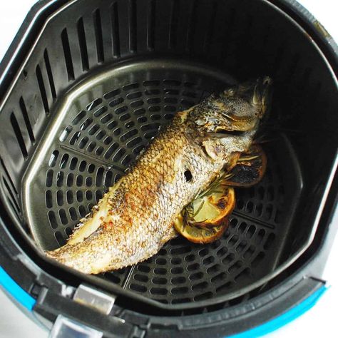 Air Fryer Whole Fish, Fish In The Air Fryer, Fried Whole Fish, Homemade Fig Jam, Whole Fish Recipes, Air Fryer Fish Recipes, Sea Bass Recipes, Fig Jam Recipe, Air Fryer Fish