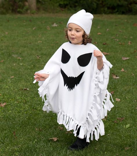 No Sew Halloween Costumes for Kids- Ghost Ghost Costume Toddler, No Sew Halloween Costumes, Diy Ghost Costume, Toddler Ghost Costume, Costumes For Sisters, Halloween Costumes For Sisters, Ghost Costume Kids, Sew Halloween, Diy Costumes Kids Boys