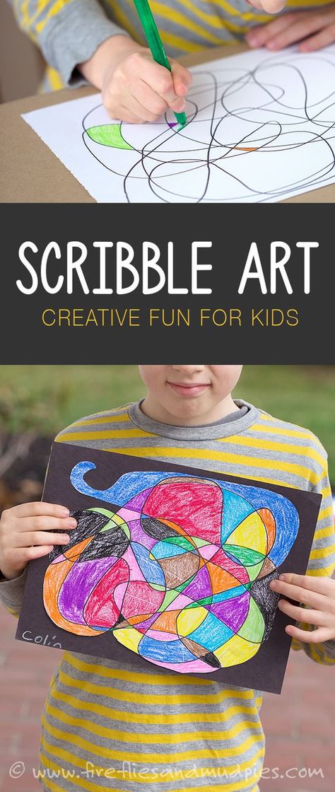 Scribble art is a fun, boredom busting, creative art activity for kids!  Sponsored by #MrSketchScentedCrayons Art Activity For Kids, Creative Art Activities, Classe D'art, School Age Activities, Scribble Art, Art Activity, Homeschool Art, Kindergarten Art, Art Activities For Kids