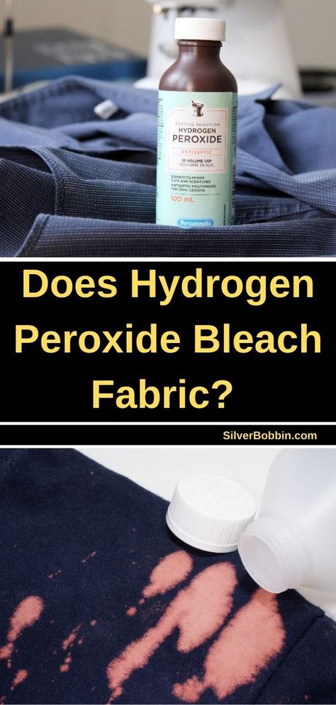 It turns out that hydrogen peroxide is safe to use on most dyes and fabrics, as long as the dye is colorfast. It’s mild bleaching properties work well for making whites whiter and colors brighter. This makes it an effective substitute for chlorine bleach. Bleach Stamping, How To Bleach Whites, Reverse Tye Dye, How To Whiten Clothes, Clothes Dye, Bleaching Clothes, Antiseptic Mouthwash, Hydrogen Peroxide Uses, Clorox Bleach