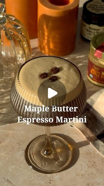 Stephanie Wahler on Instagram: "It’s giving Fall 🍁☕️

Maple Butter Espresso Martini

Double espresso 
1 tbsp Trader Joe’s Maple Butter
1 tsp vanilla bean paste 
1.5 oz Tequila Reposado or Vodka 
1 oz coffee liqueur (I used Mr. Black)
Coffee beans for garnish 

Mix maple butter, vanilla paste, and espresso until maple butter melts. 
Combine espresso, tequila, and coffee liqueur in a cocktail shaker and fill with ice. Shake until cold. Strain into a martini glass and garnish with coffee beans. 
.
.
.
.
#espresso #espressomartini #maplebutter #traderjoes #easyrecipes #drinksathome #fallcocktails #falldrinks #cocktail #vanilla #tequilaespressomartini" Pistachio Espresso Martini, Fruity Alcohol Drinks, Vanilla Bean Paste, Maple Butter, Coffee Liqueur, Double Espresso, Vanilla Paste, Fall Cocktails, Alcohol Drinks