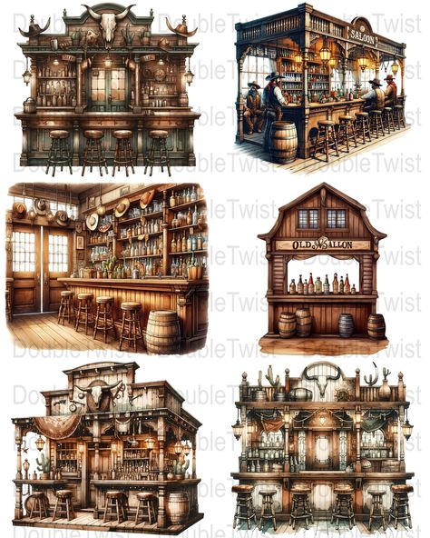 Wild West Decor, Old West Decor, Old West Saloon, Western Ideas, Western Bar, Old Western Towns, Western Saloon, Wild West Theme, Western Town