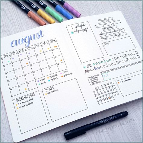 Nice monthly spread. Monthly Bullet Journal Layout, Bullet Journal Budget, Bullet Journal Monthly Spread, Bullet Journal How To Start A, Bullet Journal Tracker, Journal Stuff, Dot Journals, Bujo Inspiration, Bullet Journal Spread