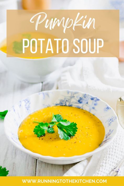 A luscious and creamy, rich and decadent pumpkin potato soup you can make entirely in the blender in under 10 minutes start to finish. No need to roast pumpkin, use pumpkin puree for an easy fall pumpkin soup that exudes all the cozy vibes to match the cooler weather. Hot Dinner Ideas, Paleo Stew, Quick And Easy Soup, Pureed Soup, Fall Soups, Roast Pumpkin, Creamy Potato, Trending Recipes, Vegetarian Soup