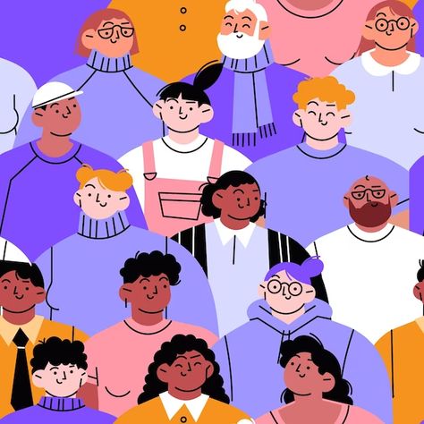 Free Vector | Hand drawn group of people background composition People Background, Preppy Wallpaper, Group Of People, People Illustration, Vector Hand, Hand Illustration, Flat Design, Editorial Design, Character Illustration