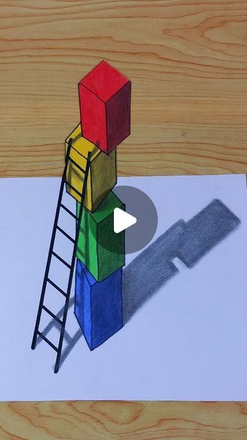 3d Art Illusions, 3d Drawings Ideas, 3d Things To Draw, 3d Art Drawing Optical Illusions, How To Draw Illusions, How To Draw Optical Illusions, 3d Optical Illusions Drawing, Illusions Art Drawing, Drawing Ideas Videos