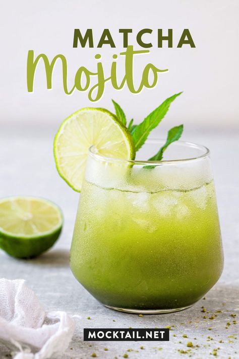 Matcha Mojito, Shrek Food, Mocktail Easy, Easy Refreshing Drinks, Matcha Cocktail, Mocktail Drink, Matcha Drink Recipes, Easy Mocktails, Cold Drinks Recipes