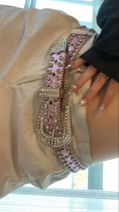 Sparkle Belt Outfit, Bling Belts Outfit, Y2k Rhinestone Belt, Pink Studded Belt Outfit, Pink Bb Belt Outfit, Y2k Belts Women, Bb Belts Outfit, Chunky Belts Y2k, Glitter Belt Outfit