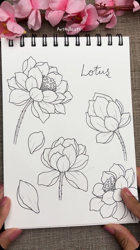 Flower Doodles | Mandala | Zen art✨ | How to draw curved leaves 🍃 Exciting News! 🚀 Step-by-step guide to draw leaves in different perspective is now available for download at my... | Instagram Doodles Mandala, Draw Leaves, Realistic Flower Drawing, Lotus Flower Drawing, Lotus Drawing, Flower Shoulder Tattoo, Leaves Drawing, Doodle Art Flowers, Drawing Guides