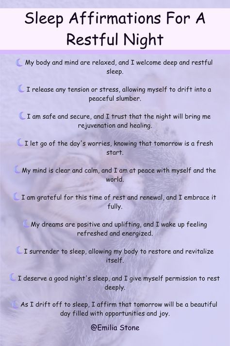 Repeat these sleep affirmations before bedtime to create a positive and relaxing mindset that encourages a restful night's sleep. By affirming these positive statements, you can promote a sense of peace and relaxation, allowing your body and mind to enter into a state of deep rest and rejuvenation. Sleep Affirmations, Deep Rest, Manifestation Prayer, Positive Statements, Meditation Methods, Sleep Dream, Affirmations For Happiness, Before Sleep, Morning Affirmations